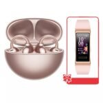 Huawei FreeClip Wireless Earbuds - Rose Gold + Pink Band 4 Pro Smart Watch