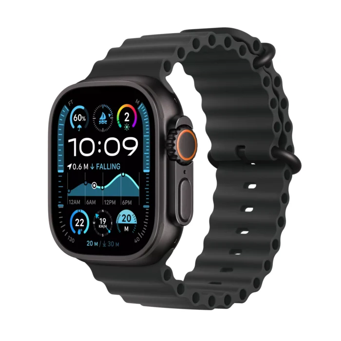 Apple Watch Ultra 2 GPS + Cellular 49mm Black Titanium Case with Black Ocean Band - Image 1
