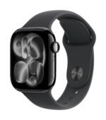 Apple Watch Series 11 GPS 46mm Jet Black Aluminium Case with Black Sport Band - M/L