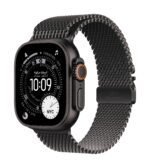 Apple Watch Ultra 3 GPS + Cellular 49mm Black Titanium Case with Black Titanium Milanese Loop - Medium