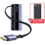 Baseus EnerGeek GR11 Power Bank 20000mAh 145W with Retractable Cable – Grey