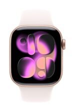 ⁦Apple Watch Series 11 GPS 46mm Rose Gold Aluminium Case with Light Blush Sport Band - S/M⁩ - الصورة ⁦2⁩