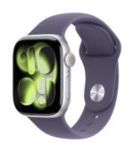Apple Watch Series 11 GPS 46mm Silver Aluminium Case with Purple Fog Sport Band - S/M