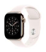 Apple Watch Series 11 GPS + Cellular 46mm Gold Titanium Case with Light Blush Sport Band - M/L