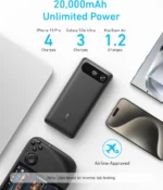 Anker Power Bank 20K 87W Built-In Usb-C Cable - Black - Image 2
