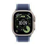 Apple Watch Ultra 3 (GPS + Cellular, 49mm) with a Natural Titanium Case and a Blue Loop - Image 3