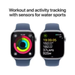 Apple Watch Series 10 GPS 46mm Silver Aluminium Case with Denim Sport Band - S/M - Image 3