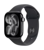 Apple Watch Series 11 GPS + Cellular 42mm Jet Black Aluminium Case with Black Sport Band - S/M