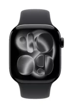 ⁦Apple Watch Series 11 GPS + Cellular 42mm Jet Black Aluminium Case with Black Sport Band - S/M⁩ - الصورة ⁦2⁩