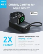 ⁦Anker MagGo Power Bank (10K, 35W, For Apple Watch, Built-In USB-C) -Black⁩ - الصورة ⁦2⁩