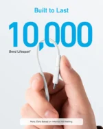 ⁦Anker 322, 60W, USB-C to USB-C Cable 0.9m,3ft - White⁩ - الصورة ⁦3⁩