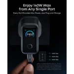 ⁦Anker Prime Charger (160W, 3 Ports, Smart Display) - Gray⁩ - الصورة ⁦4⁩