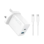 Anker Dual-Port Fast Charger 20W with USB-C Cable - White